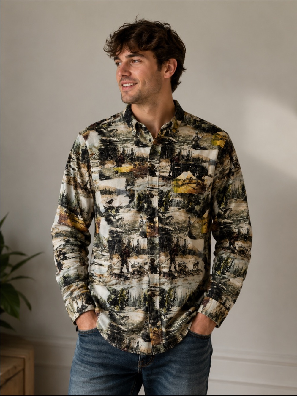 Cremieux M The Gamekeeper Fly Fishing Fisherman Outdoor LongSleeve Button Up NWT